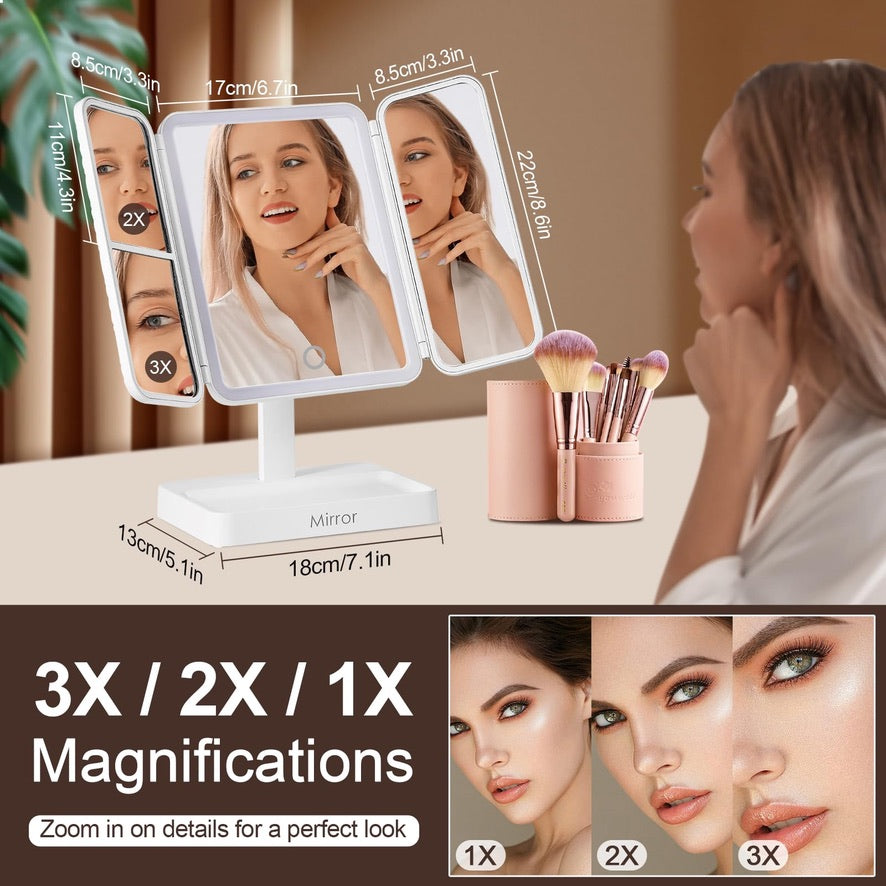 ✨ NovaSkin™ LumiGlow Vanity Mirror — Radiance at Every Angle | LED Portable Beauty Mirror
